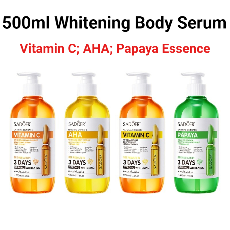 Hyaluronic Acid Facial Serum - Essência Corporal Clareadora SADOER AHA 500ml,