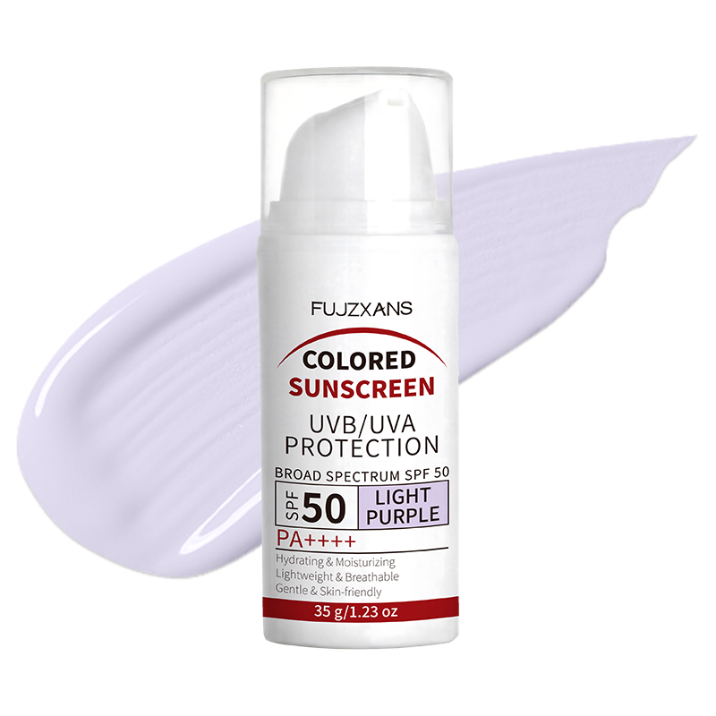 Spf 50 Waterproof Sunscreen - Protetor Solar com Cor Roxo Claro