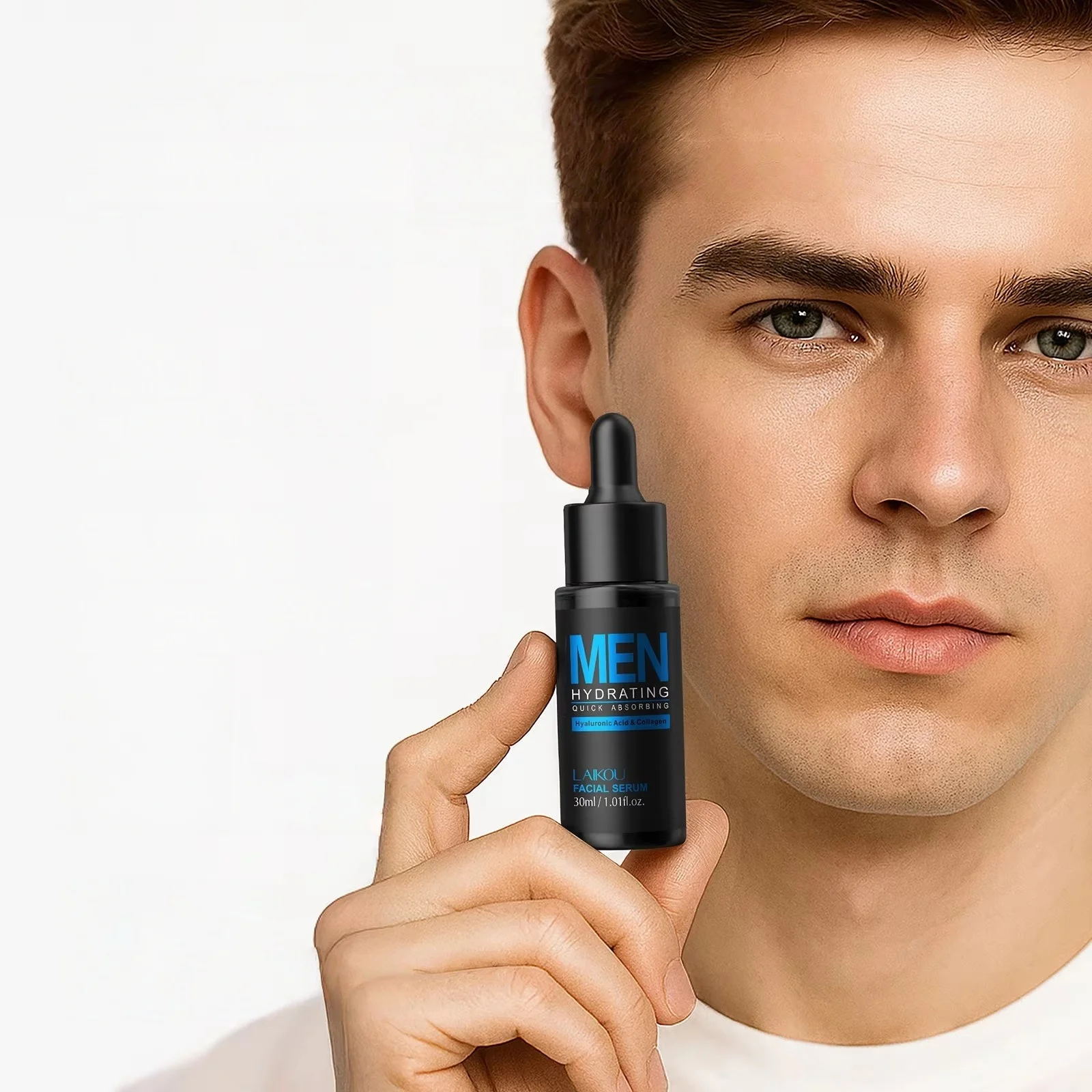 Hyaluronic Acid Facial Serum - Soro facial masculino 30ml, hidratante, controle