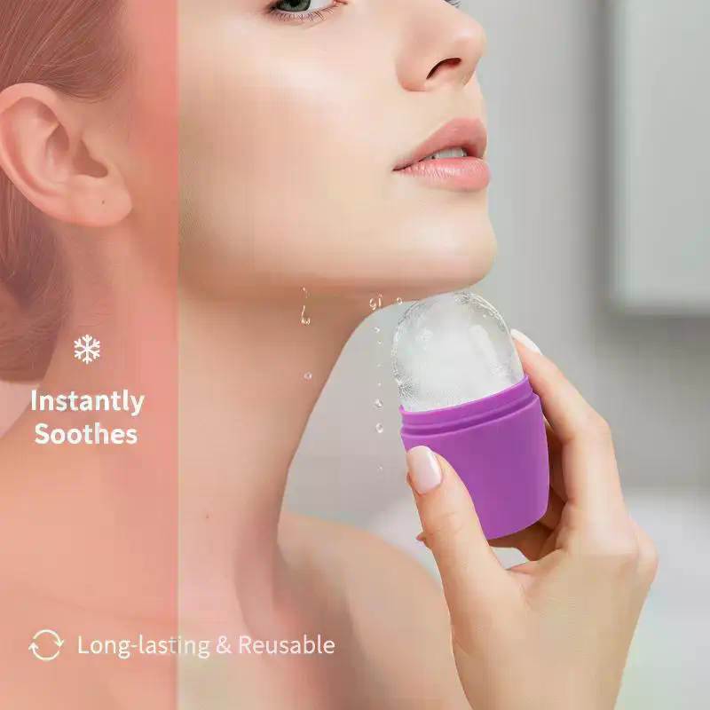 Face Ice Roller Puffiness - Rolo de Gelo de Silicone para