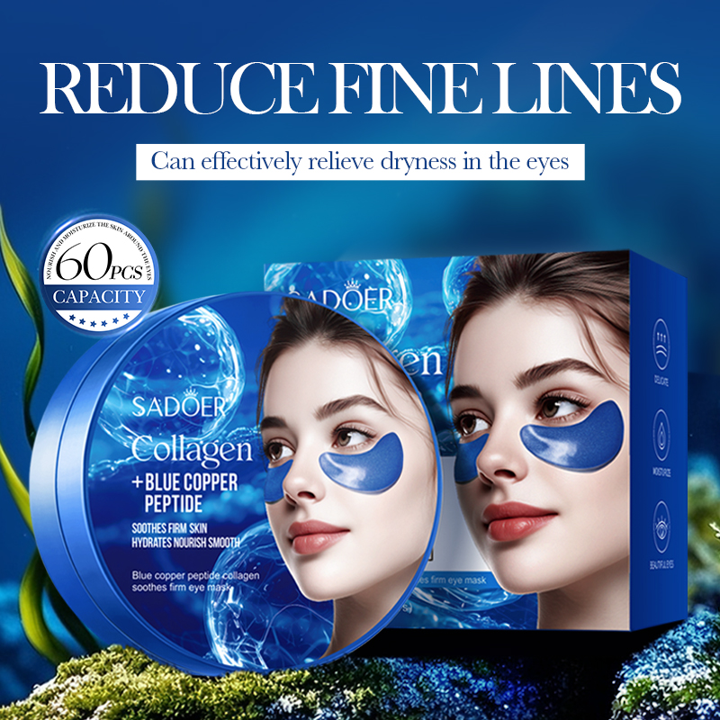 60 pçs sadoer cafeína cristal  - Collagen Under Eye Patches avaliação e preço